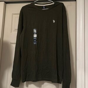 US Polo  Olive Green Long Sleeve Shirt